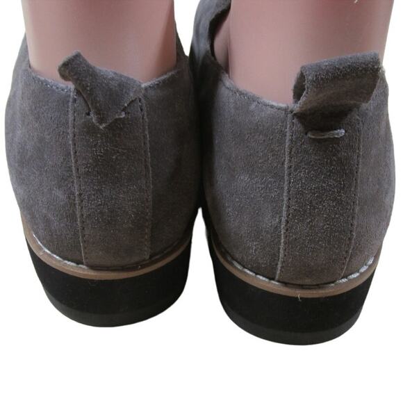 Eileen Fisher Gray Suede Slip On Platform Loafer Size 7 Pull Tab Round Toe NWOB - Picture 6 of 10